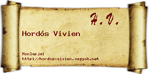 Hordós Vivien névjegykártya